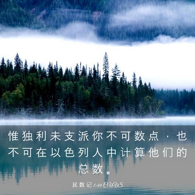 Picture 03 - 民 数 记 1:49 CUVS - 惟 独 利 未 支 派 你 不 可 数 点 ， - Bible Verse Picture