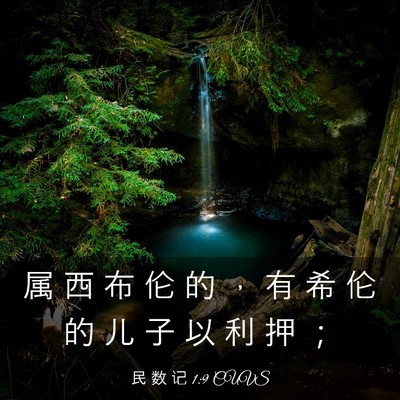 Picture 03 - 民 数 记 1:9 CUVS - 属 西 布 伦 的 ， 有 希 伦 的 儿 子 - Bible Verse Picture