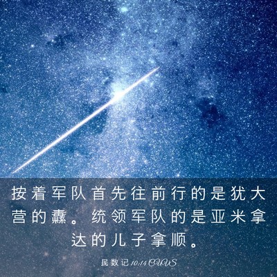 Picture 03 - 民 数 记 10:14 CUVS - 按 着 军 队 首 先 往 前 行 的 是 犹 - Bible Verse Picture
