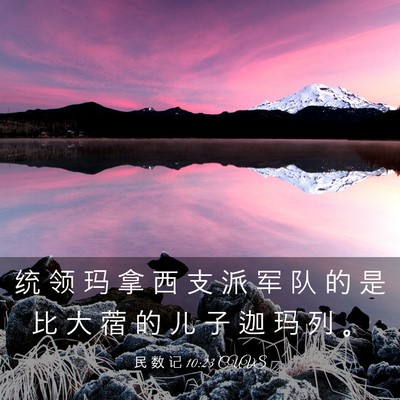 Picture 03 - 民 数 记 10:23 CUVS - 统 领 玛 拿 西 支 派 军 队 的 是 比 - Bible Verse Picture