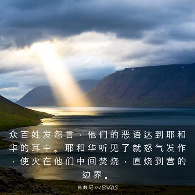 Picture 03 - 民 数 记 11:1 CUVS - 众 百 姓 发 怨 言 ， 他 们 的 恶 语 - Bible Verse Picture