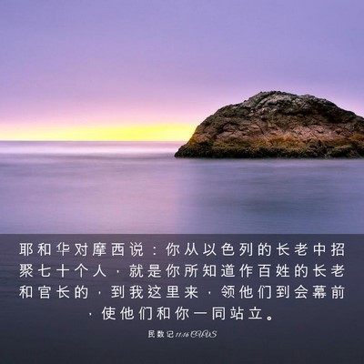 Picture 03 - 民 数 记 11:16 CUVS - 耶 和 华 对 摩 西 说 ： 你 从 以 色 - Bible Verse Picture