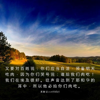 Picture 03 - 民 数 记 11:18 CUVS - 又 要 对 百 姓 说 ： 你 们 应 当 自 - Bible Verse Picture