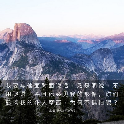 Picture 03 - 民 数 记 12:8 CUVS - 我 要 与 他 面 对 面 说 话 ， 乃 是 - Bible Verse Picture