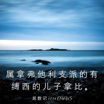 Picture 03 - 民 数 记 13:14 CUVS - 属 拿 弗 他 利 支 派 的 有 缚 西 的 - Bible Verse Picture