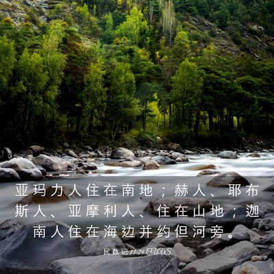 Picture 03 - 民 数 记 13:29 CUVS - 亚 玛 力 人 住 在 南 地 ； 赫 人 、 - Bible Verse Picture