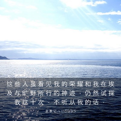 Picture 03 - 民 数 记 14:22 CUVS - 这 些 人 虽 看 见 我 的 荣 耀 和 我 - Bible Verse Picture