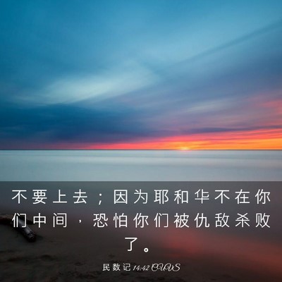 Picture 03 - 民 数 记 14:42 CUVS - 不 要 上 去 ； 因 为 耶 和 华 不 在 - Bible Verse Picture