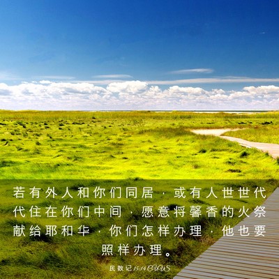Picture 03 - 民 数 记 15:14 CUVS - 若 有 外 人 和 你 们 同 居 ， 或 有 - Bible Verse Picture