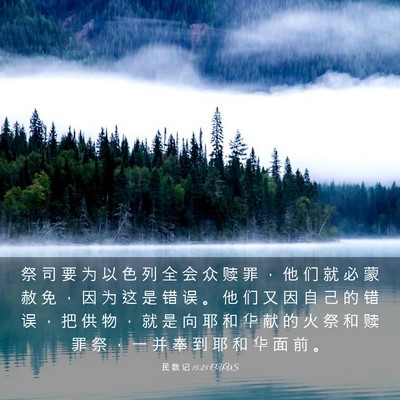 Picture 03 - 民 数 记 15:25 CUVS - 祭 司 要 为 以 色 列 全 会 众 赎 罪 - Bible Verse Picture