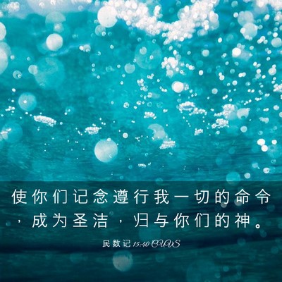 Picture 03 - 民 数 记 15:40 CUVS - 使 你 们 记 念 遵 行 我 一 切 的 命 - Bible Verse Picture