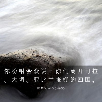 Picture 03 - 民 数 记 16:24 CUVS - 你 吩 咐 会 众 说 ： 你 们 离 开 可 - Bible Verse Picture