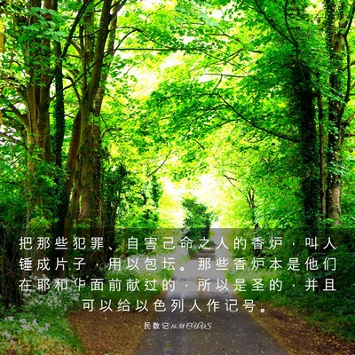 Picture 03 - 民 数 记 16:38 CUVS - 把 那 些 犯 罪 、 自 害 己 命 之 人 - Bible Verse Picture