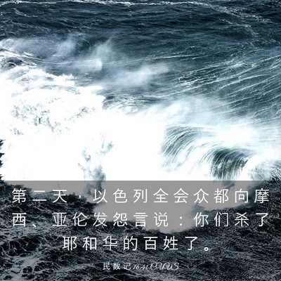 Picture 03 - 民 数 记 16:41 CUVS - 第 二 天 ， 以 色 列 全 会 众 都 向 - Bible Verse Picture