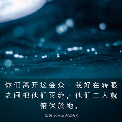 Picture 03 - 民 数 记 16:45 CUVS - 你 们 离 开 这 会 众 ， 我 好 在 转 - Bible Verse Picture