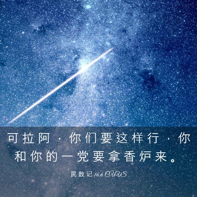 Picture 03 - 民 数 记 16:6 CUVS - 可 拉 阿 ， 你 们 要 这 样 行 ， 你 - Bible Verse Picture