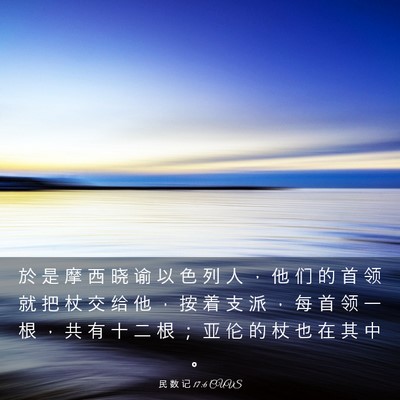Picture 03 - 民 数 记 17:6 CUVS - 於 是 摩 西 晓 谕 以 色 列 人 ， 他 - Bible Verse Picture