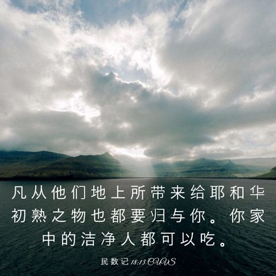 Picture 03 - 民 数 记 18:13 CUVS - 凡 从 他 们 地 上 所 带 来 给 耶 和 - Bible Verse Picture