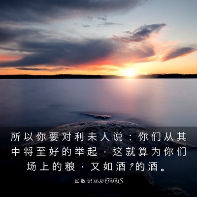 Picture 03 - 民 数 记 18:30 CUVS - 所 以 你 要 对 利 未 人 说 ： 你 们 - Bible Verse Picture