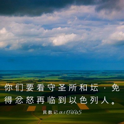Picture 03 - 民 数 记 18:5 CUVS - 你 们 要 看 守 圣 所 和 坛 ， 免 得 - Bible Verse Picture