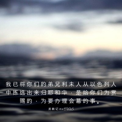 Picture 03 - 民 数 记 18:6 CUVS - 我 已 将 你 们 的 弟 兄 利 未 人 从 - Bible Verse Picture