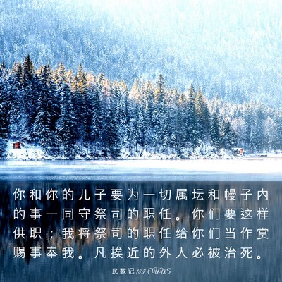 Picture 03 - 民 数 记 18:7 CUVS - 你 和 你 的 儿 子 要 为 一 切 属 坛 - Bible Verse Picture