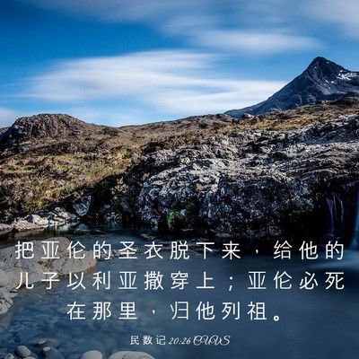Picture 03 - 民 数 记 20:26 CUVS - 把 亚 伦 的 圣 衣 脱 下 来 ， 给 他 - Bible Verse Picture