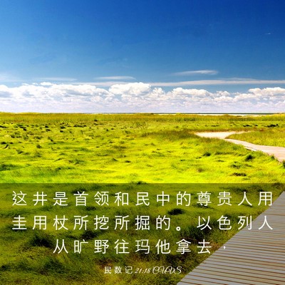 Picture 03 - 民 数 记 21:18 CUVS - 这 井 是 首 领 和 民 中 的 尊 贵 人 - Bible Verse Picture