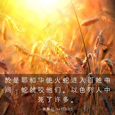 Picture 03 - 民 数 记 21:6 CUVS - 於 是 耶 和 华 使 火 蛇 进 入 百 姓 - Bible Verse Picture