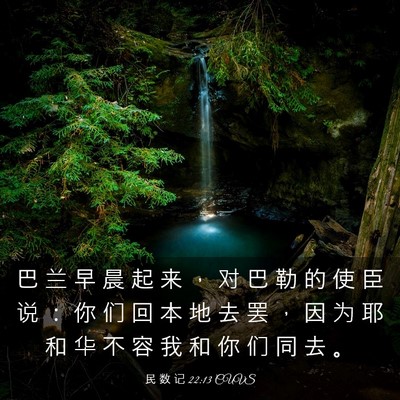Picture 03 - 民 数 记 22:13 CUVS - 巴 兰 早 晨 起 来 ， 对 巴 勒 的 使 - Bible Verse Picture