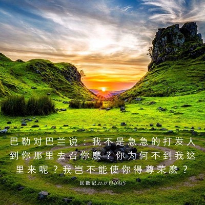 Picture 03 - 民 数 记 22:37 CUVS - 巴 勒 对 巴 兰 说 ： 我 不 是 急 急 - Bible Verse Picture