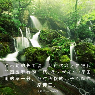 Picture 03 - 民 数 记 22:4 CUVS - 对 米 甸 的 长 老 说 ： 现 在 这 众 - Bible Verse Picture