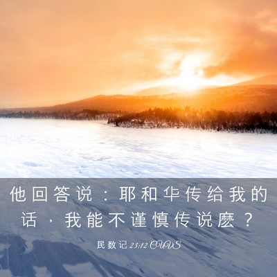 Picture 03 - 民 数 记 23:12 CUVS - 他 回 答 说 ： 耶 和 华 传 给 我 的 - Bible Verse Picture
