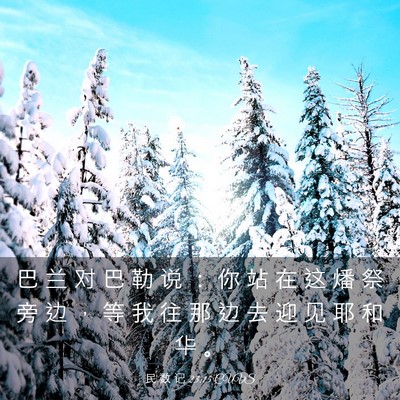 Picture 03 - 民 数 记 23:15 CUVS - 巴 兰 对 巴 勒 说 ： 你 站 在 这 燔 - Bible Verse Picture