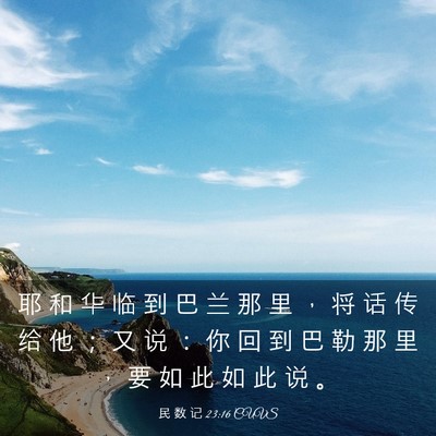 Picture 03 - 民 数 记 23:16 CUVS - 耶 和 华 临 到 巴 兰 那 里 ， 将 话 - Bible Verse Picture