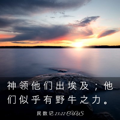 Picture 03 - 民 数 记 23:22 CUVS - 神 领 他 们 出 埃 及 ； 他 们 似 乎 - Bible Verse Picture