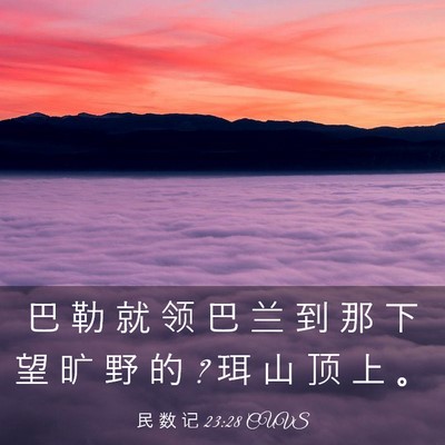 Picture 03 - 民 数 记 23:28 CUVS - 巴 勒 就 领 巴 兰 到 那 下 望 旷 野 - Bible Verse Picture