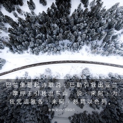 Picture 03 - 民 数 记 23:7 CUVS - 巴 兰 便 题 起 诗 歌 说 ： 巴 勒 引 - Bible Verse Picture