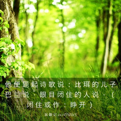 Picture 03 - 民 数 记 24:3 CUVS - 他 便 题 起 诗 歌 说 ： 比 珥 的 儿 - Bible Verse Picture