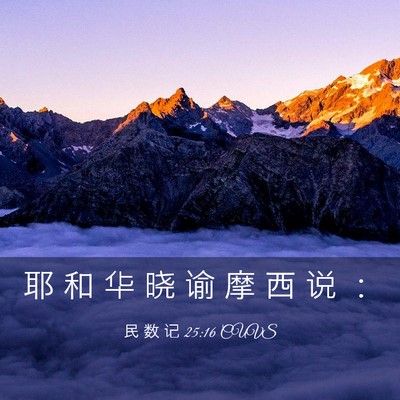 Picture 03 - 民 数 记 25:16 CUVS - 耶 和 华 晓 谕 摩 西 说 - Bible Verse Picture