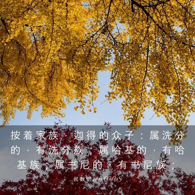 Picture 03 - 民 数 记 26:15 CUVS - 按 着 家 族 ， 迦 得 的 众 子 ： 属 - Bible Verse Picture