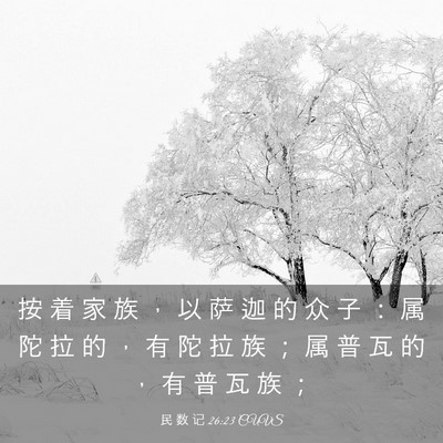 Picture 03 - 民 数 记 26:23 CUVS - 按 着 家 族 ， 以 萨 迦 的 众 子 ： - Bible Verse Picture