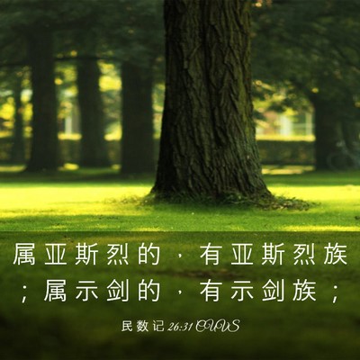 Picture 03 - 民 数 记 26:31 CUVS - 属 亚 斯 烈 的 ， 有 亚 斯 烈 族 ； - Bible Verse Picture