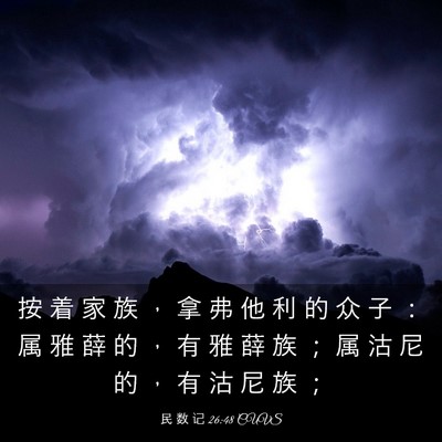 Picture 03 - 民 数 记 26:48 CUVS - 按 着 家 族 ， 拿 弗 他 利 的 众 子 - Bible Verse Picture