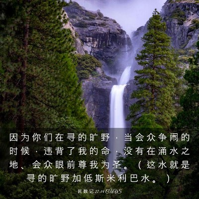 Picture 03 - 民 数 记 27:14 CUVS - 因 为 你 们 在 寻 的 旷 野 ， 当 会 - Bible Verse Picture