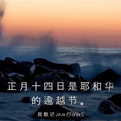 Picture 03 - 民 数 记 28:16 CUVS - 正 月 十 四 日 是 耶 和 华 的 逾 越 - Bible Verse Picture