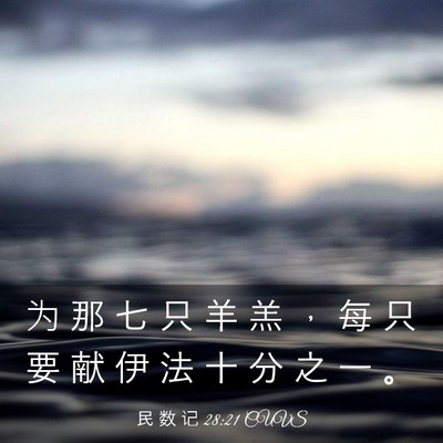 Picture 03 - 民 数 记 28:21 CUVS - 为 那 七 只 羊 羔 ， 每 只 要 献 伊 - Bible Verse Picture