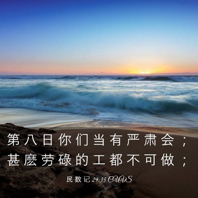 Picture 03 - 民 数 记 29:35 CUVS - 第 八 日 你 们 当 有 严 肃 会 ； 甚 - Bible Verse Picture