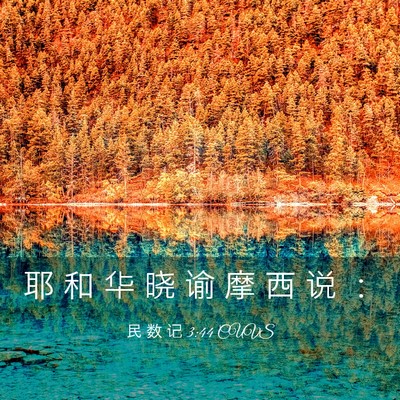 Picture 03 - 民 数 记 3:44 CUVS - 耶 和 华 晓 谕 摩 西 说 - Bible Verse Picture