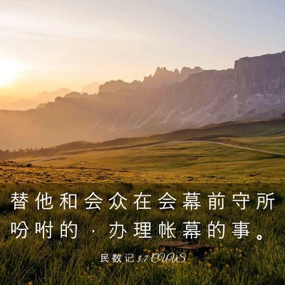 Picture 03 - 民 数 记 3:7 CUVS - 替 他 和 会 众 在 会 幕 前 守 所 吩 - Bible Verse Picture